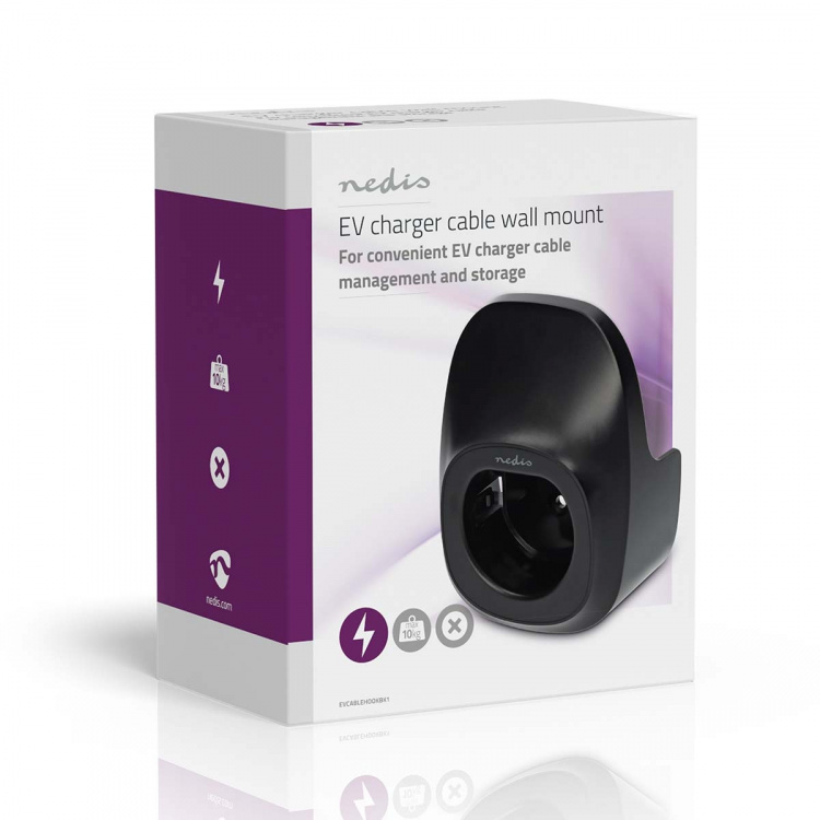Nedis Tilbehør til elektriske køretøjer | Opbevaring og organisering | Kabelholder | Sort | Polycarbonate