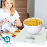 Nedis SmartLife køkkenvægt | Bluetooth® | Glas / Plastik | Hvid