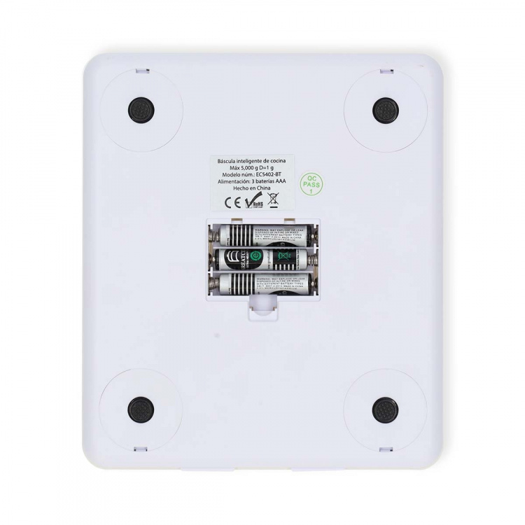 Nedis SmartLife køkkenvægt | Bluetooth® | Glas / Plastik | Hvid