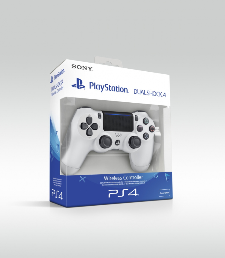 Sony DualShock 4 v2 Gamepad, Glacier White, PS4