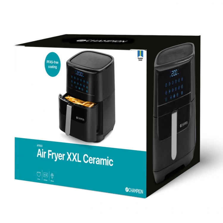 Champion Air Fryer XL Ceramic 5,5L 1800W AF600 Svart