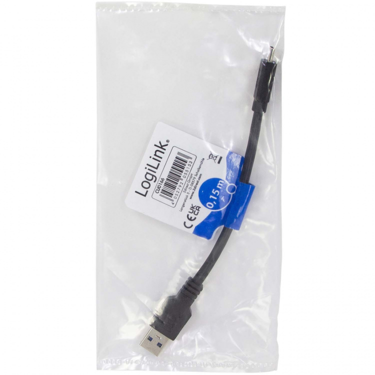 LogiLink USB-A - USB-C-kabel USB 3.2 Gen1 15W 0,15m LogiLink USB-A - USB-C-kabel USB 3.2 Gen1 15W 0,15m