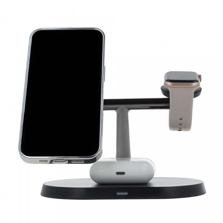 Maxlife MXWC-03 - 3-i-1 trådløs opladningsstation, 15W, sort