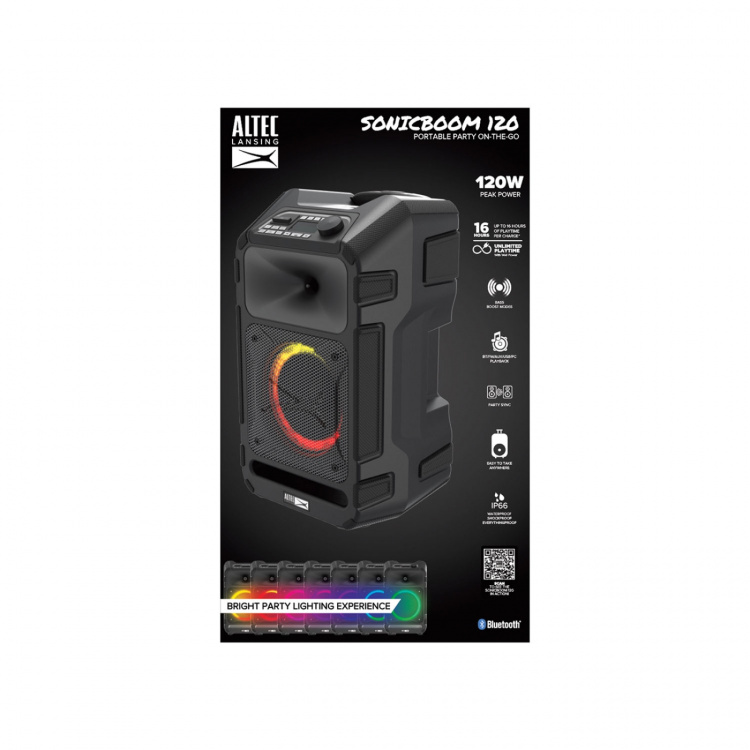 Altec Lansing Højttaler IMT9000 SonicBoom120 Partyspeaker Sort