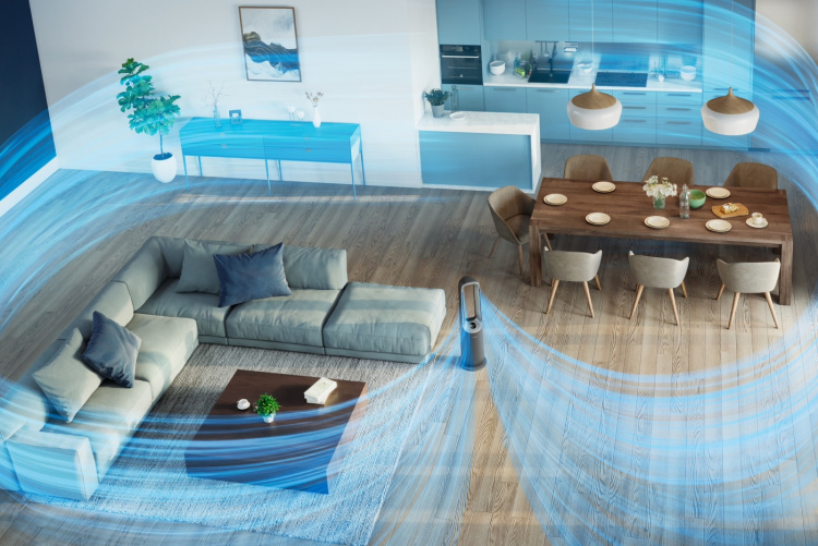 Philips AMF870/15 Air Performer 8000 Series 3-in-1 air purifier, fan, and heater.