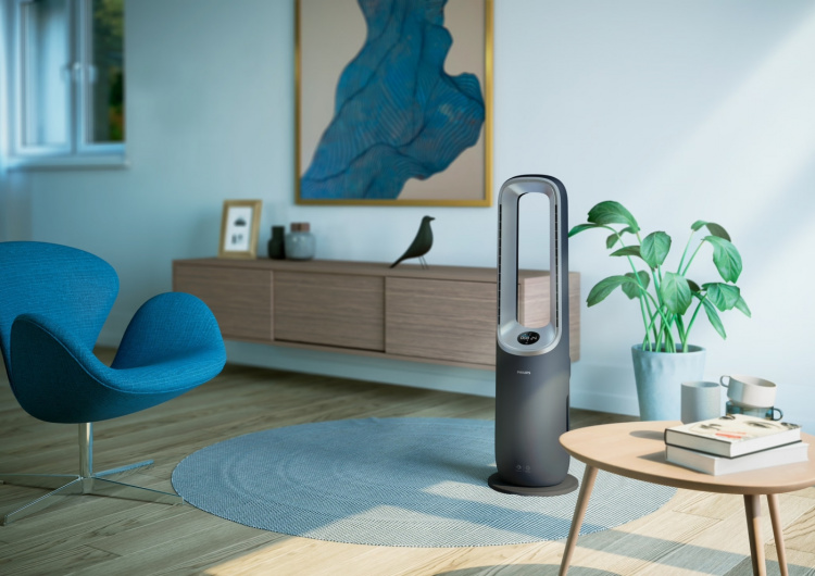 Philips AMF870/15 Air Performer 8000 Series 3-in-1 air purifier, fan, and heater.