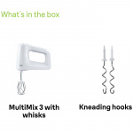 Braun Elvisp HM3000WH MultiMix3 450W inkl. Degkrokar