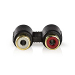 Nedis Stereo Audio Adapter | 2x RCA Hun | 2x RCA Hun | Guldplateret | Lige | ABS | Antracit | 1 stk. | Box