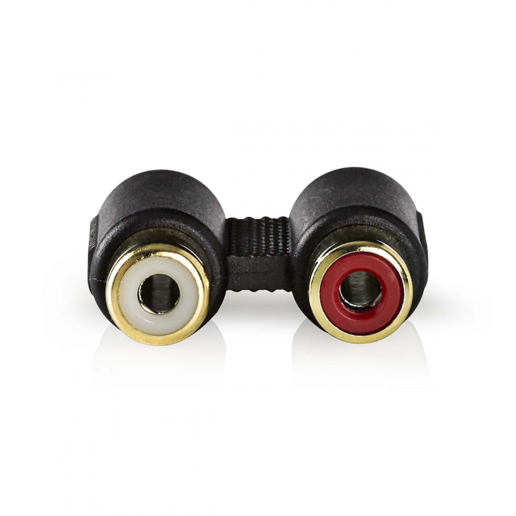 Nedis Stereo Audio Adapter | 2x RCA Hun | 2x RCA Hun | Guldplateret | Lige | ABS | Antracit | 1 stk. | Box