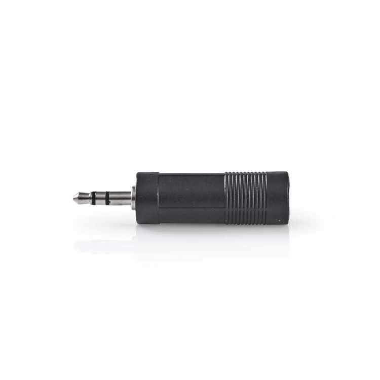 Nedis Stereo Audio Adapter | 3.5 mm Hanstik | 6.35 mm Hunstik | Nikkelplateret | Lige | ABS | Sort | 1 stk. | Box