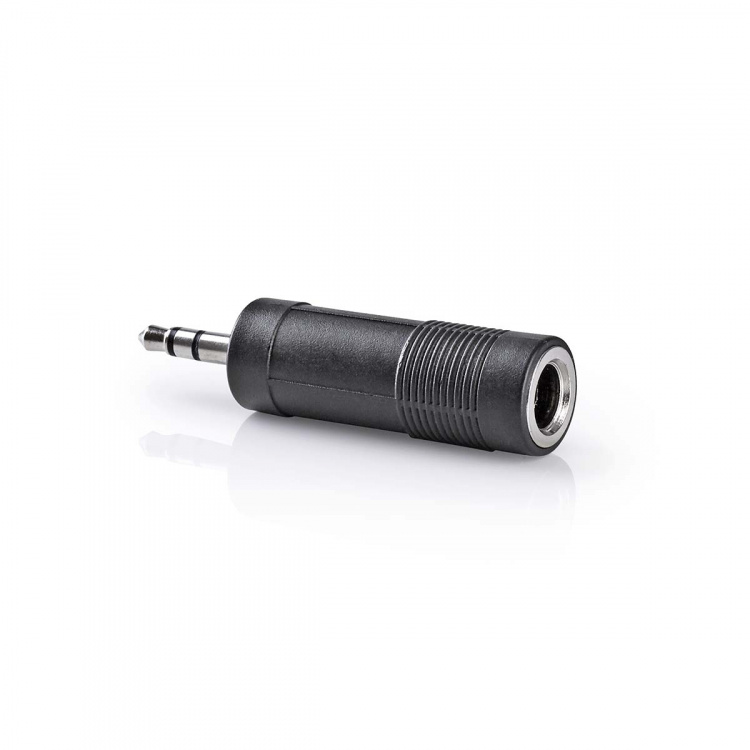 Nedis Stereo Audio Adapter | 3.5 mm Hanstik | 6.35 mm Hunstik | Nikkelplateret | Lige | ABS | Sort | 1 stk. | Box