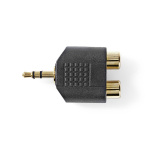 Nedis Stereo Audio Adapter | 3.5 mm Hanstik | 2x RCA Hun | Guldplateret | Lige | ABS | Sort | 10 stk. | Konvolut