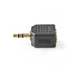 Nedis Stereo Audio Adapter | 3.5 mm Hanstik | 2 x 3.5 mm Hunstik | Guldplateret | Lige | ABS | Sort | 10 stk. | Plastikpose