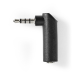 Nedis Stereo Audio Adapter | 3.5 mm Hanstik | 3.5 mm Hunstik | Nikkelplateret | Vinkel 90° | Metal | Sort | 10 stk. | Plastikpose