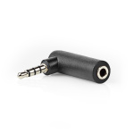 Nedis Stereo Audio Adapter | 3.5 mm Hanstik | 3.5 mm Hunstik | Nikkelplateret | Vinkel 90° | Metal | Sort | 10 stk. | Plastikpose