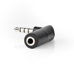 Nedis Stereo Audio Adapter | 3.5 mm Hanstik | 3.5 mm Hunstik | Nikkelplateret | Vinkel 90° | Metal | Sort | 10 stk. | Plastikpose