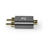 Nedis Stereo Audio Adapter | 2x RCA Hanstik | 3.5 mm Hunstik | Guldplateret | Lige | Aluminium | Gun Metal Grå | 1 stk. | Cover Window Box