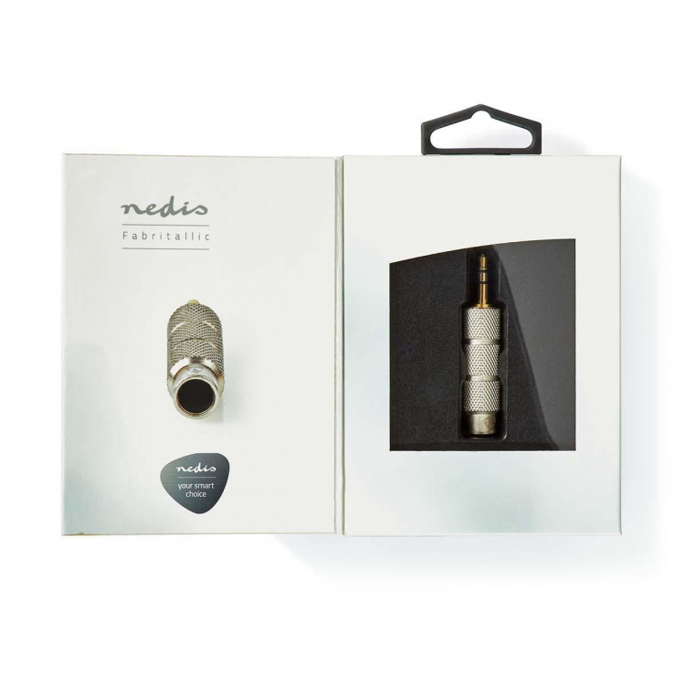 Nedis Stereo Audio Adapter | 3.5 mm Hanstik | 6.35 mm Hunstik | Guldplateret | Lige | Metal | Guld / Metal | 1 stk. | Cover Window Box