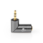 Nedis Stereo Audio Adapter | 3.5 mm Hanstik | 3.5 mm Hunstik | Guldplateret | Lige | Metal | Guld / Gun Metal Grå | 1 stk. | Cover Window Box