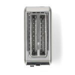 Nedis Brødrister | 4 Brødskiver | 2 Lange Slots | Niveau: 7 | Optøningsfunktion | Aluminium / Sølv