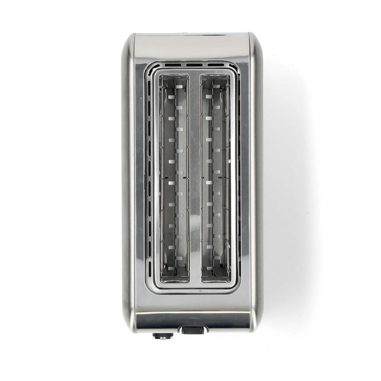 Nedis Brødrister | 4 Brødskiver | 2 Lange Slots | Niveau: 7 | Optøningsfunktion | Aluminium / Sølv