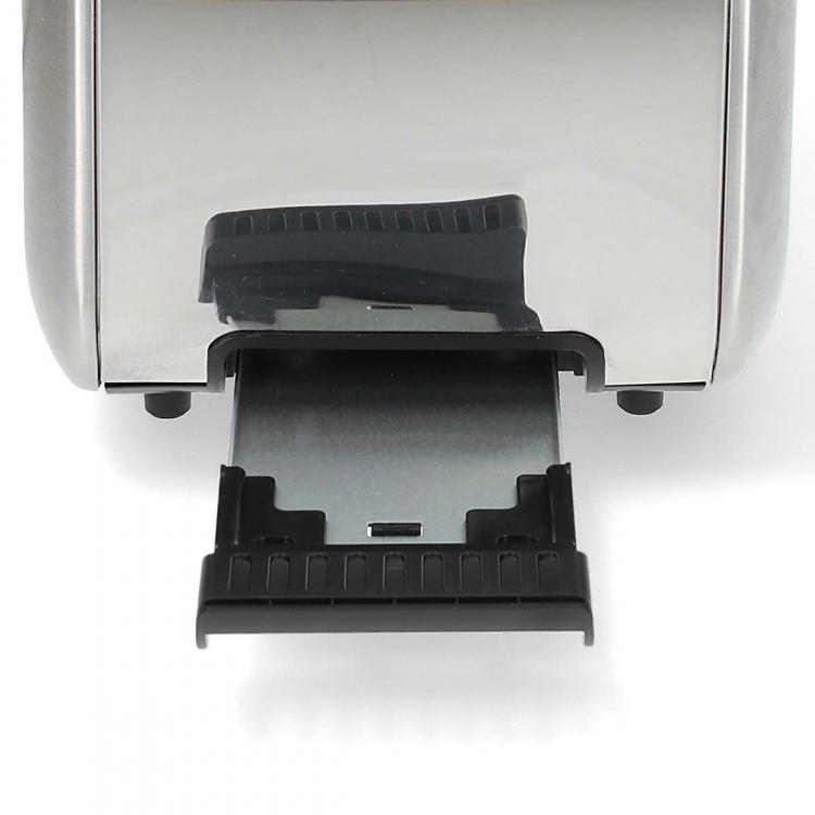 Nedis Brødrister | 4 Brødskiver | 2 Lange Slots | Niveau: 7 | Optøningsfunktion | Aluminium / Sølv