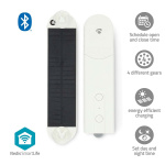 Nedis SmartLife Robot med Gardin | Kabelsystem | Foldegardiner / Panel gardiner / Rullegardiner | Solar Powered / Strømforsyning | 2000 mAh | Bluetooth® | Hvid