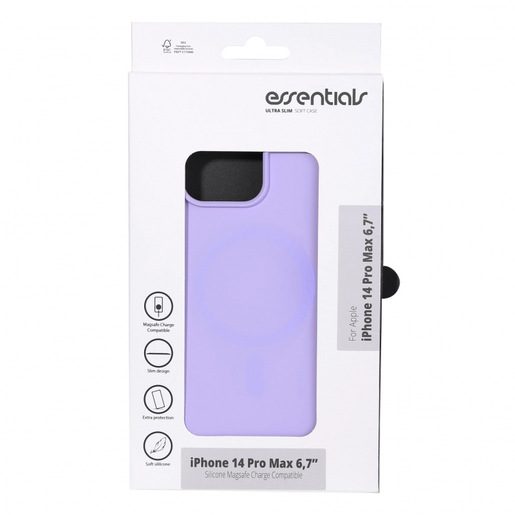 Essentials iPhone 14 Pro Max Silicone Mag back cov,Purpl