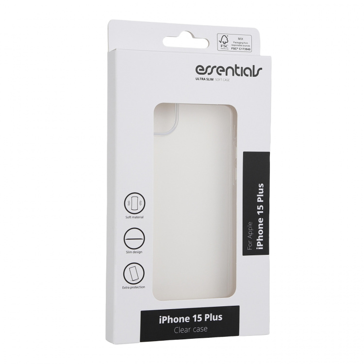 Essentials iPhone 15 Plus TPU back cover, transparent