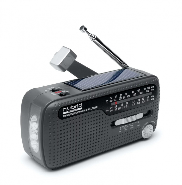MUSE MH-07 DS Radio FM WB Solar Dynamo, black