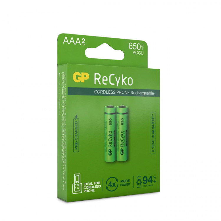 GP ReCyko NiMH 650mAh AAA 2-pak (PB)