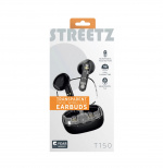 Streetz T150 TWS earphones, Transparent, Black