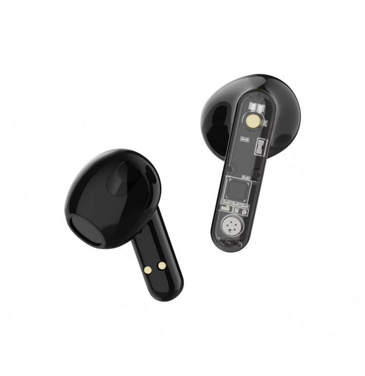Streetz T150 TWS earphones, Transparent, Black