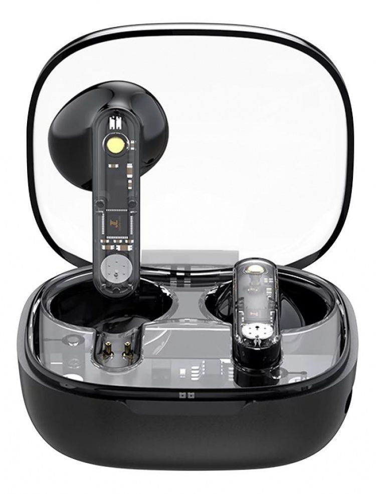 Streetz T150 TWS earphones, Transparent, Black