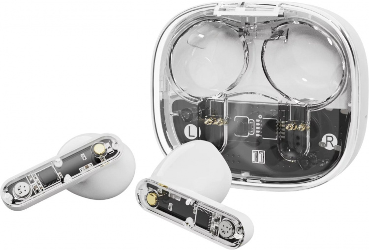 Streetz T150 TWS earphones, Transparent White