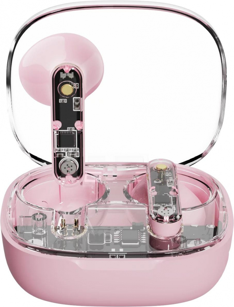 Streetz T150 TWS earphones, Transparent Pink