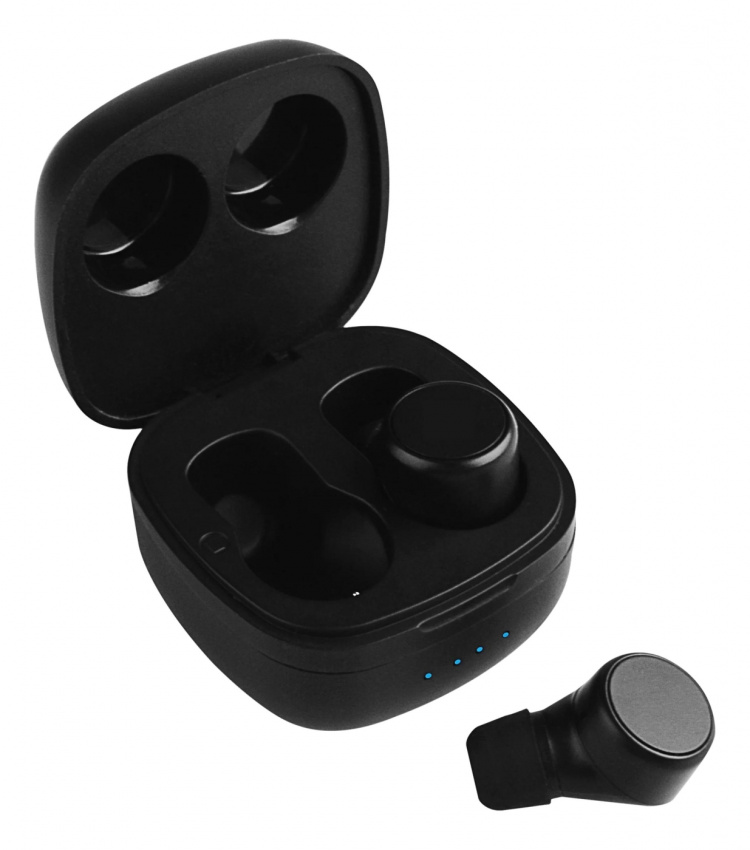 Streetz T200 True Wireless in-ear, dual earbuds, charge case, black