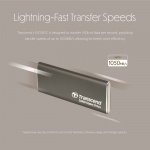 Transcend Portabel SSD ESD256C USB-C 2TB 10Gbps (R1050/W950 Mb/s) Aluminium Transcend Portabel SSD ESD256C USB-C 2TB 10Gbps (R1050/W950 Mb/s) Aluminium