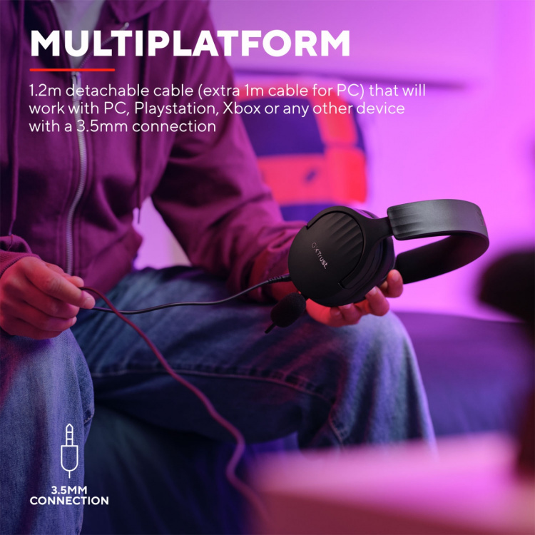 Trust GXT 489 Fayzo Gamingheadset Eco Svart Trust GXT 489 Fayzo Gamingheadset Eco Svart