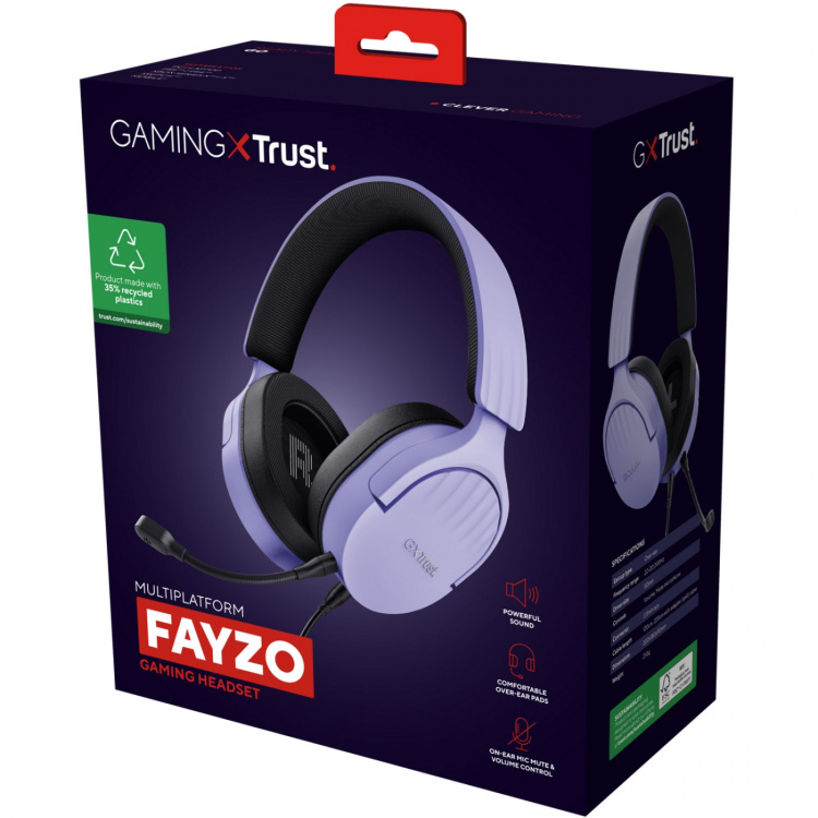 Trust GXT 489P Fayzo Gamingheadset Eco Lila