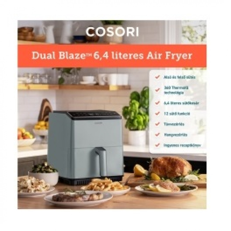 Cosori Dual Blaze CAF-P583S-AEUR Airfryer 1.7kW Lysegrå