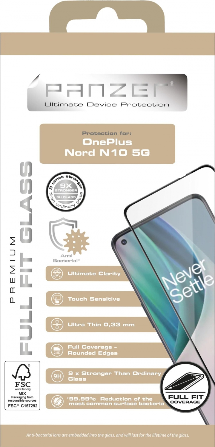 panzer OnePlus Nord N10 5G, Full-fit Glass, Black