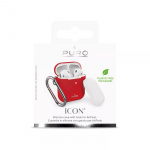 Puro Silicon Case for AirPods 2016/19 w/carabin, Red