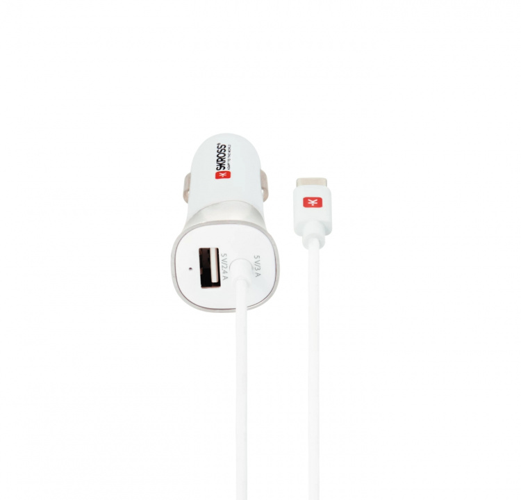 SKROSS USB-billaddare med Typ-C-kabel (2.0)