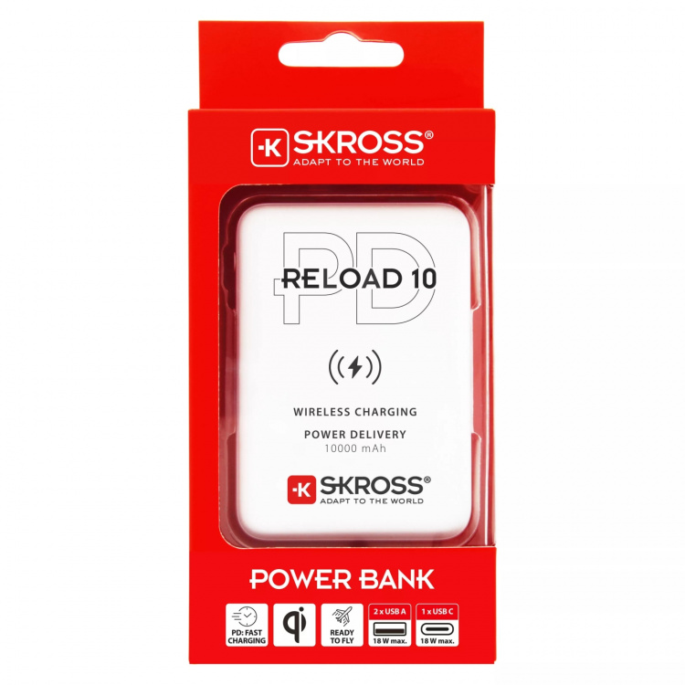 SKROSS Reload 10, Power Bank, Wireless Qi, PD
