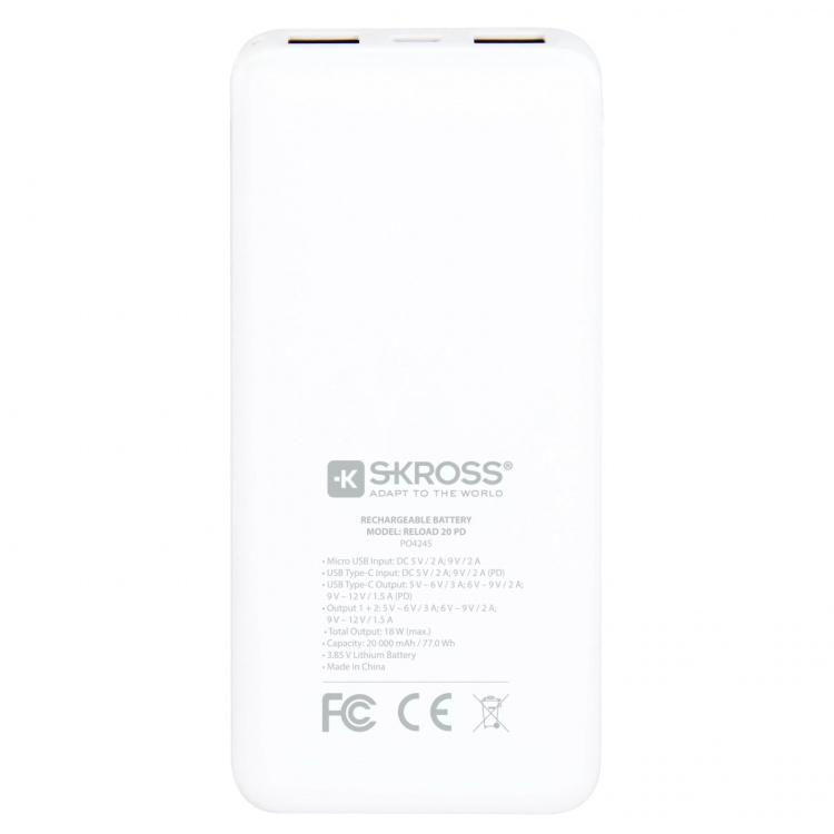 SKROSS Reload 20, Power Bank, PD