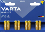 Varta Longlife AAA-Batterier, 8-pak