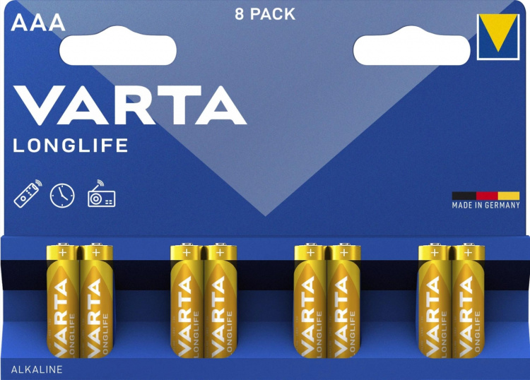Varta Longlife AAA-Batterier, 8-pak