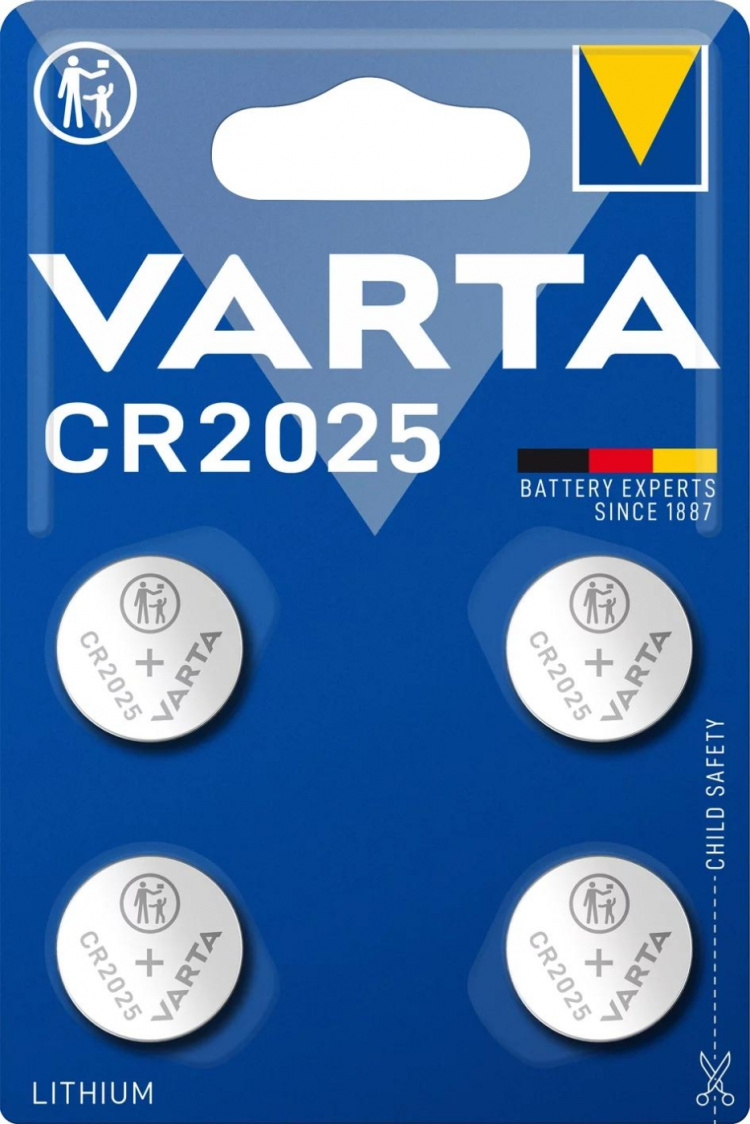 Varta CR2025 Lithium Coin 4 Pack