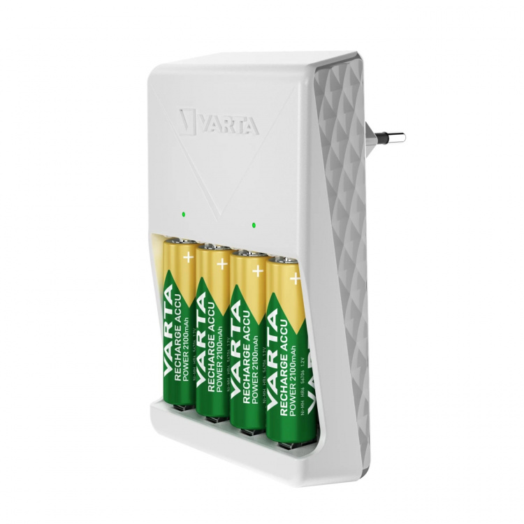Varta Plug Charger, inkluderer 4x AA 2100 mAh